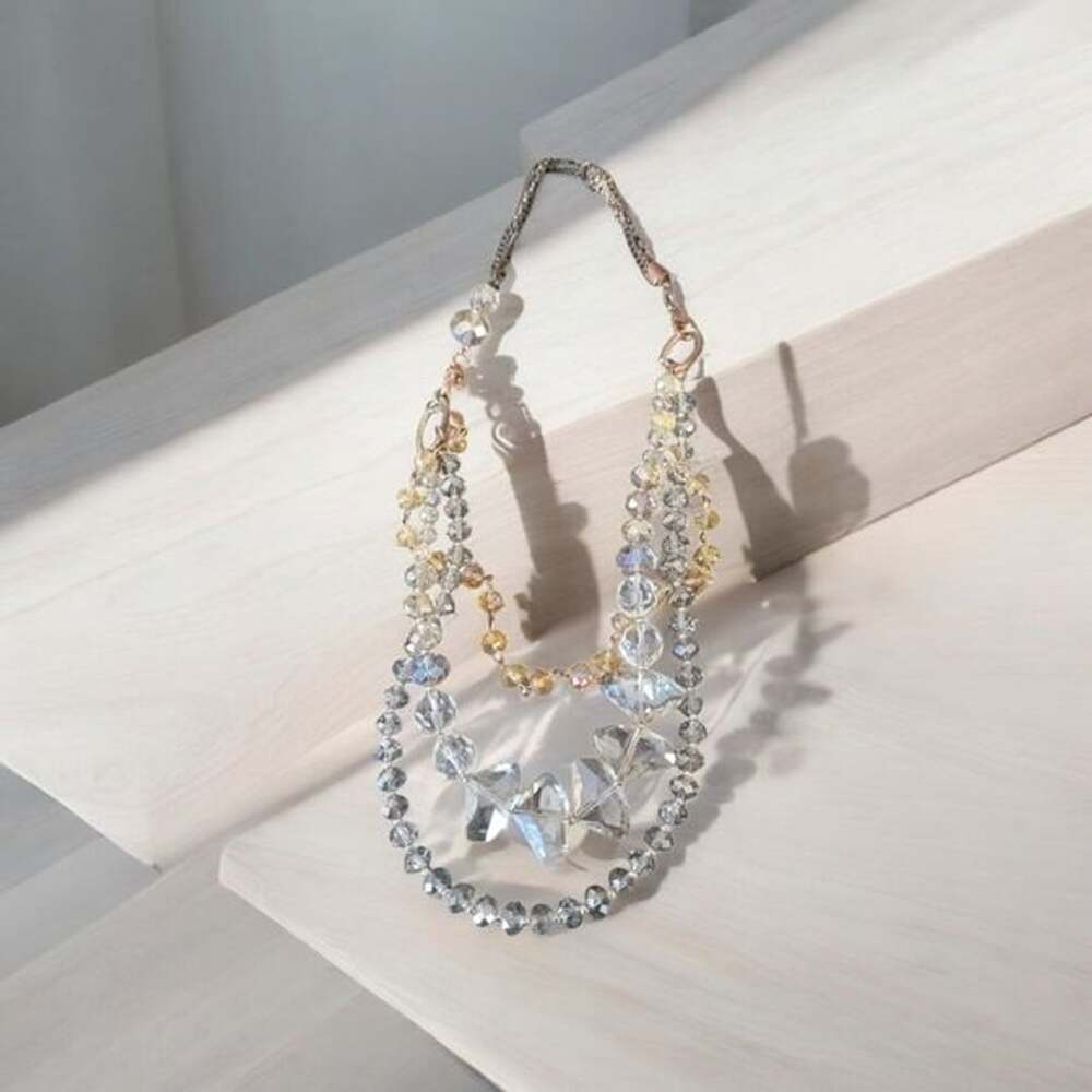Vintage Aurora Crystal gold necklace